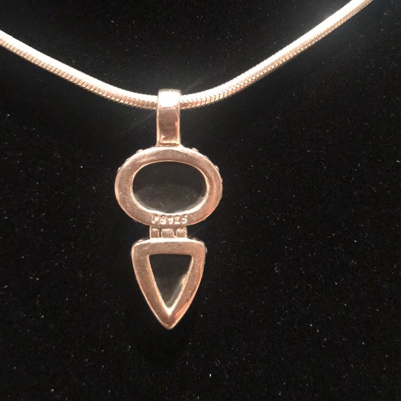 Sterling silver and opal like stone pendant. - Picture 3 of 5